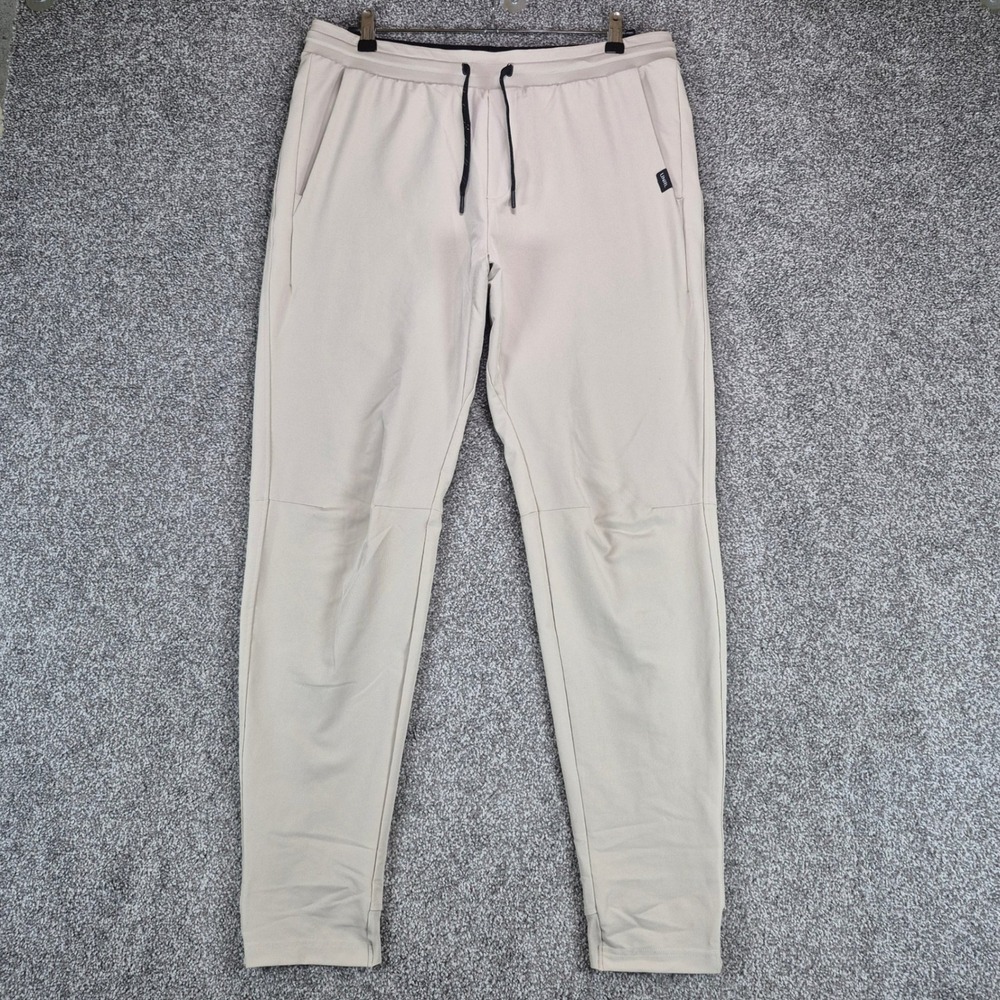 UNRL Performance Pants Apex Mens Large Beige Tan Joggers Athletic Stretch - Picture 1 of 9